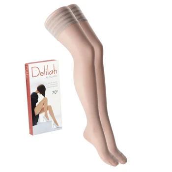 Delilah Stay Ups 70 denier - steun pantykousen - comfortabel en modieus met siliconenboord
