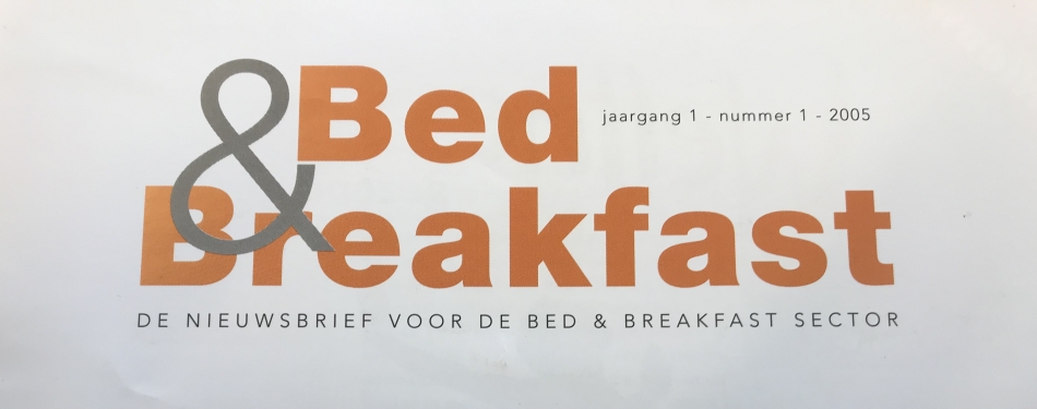B&B nieuws: stichting Karakteristiek Bed & Breakfast De Pronkkamer