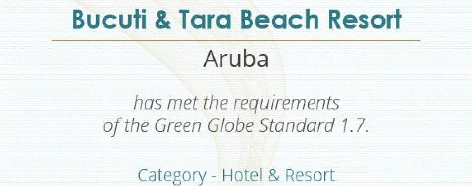 Bucuti haalt als eerste resort wereldwijd een perfecte score bij Green Globe