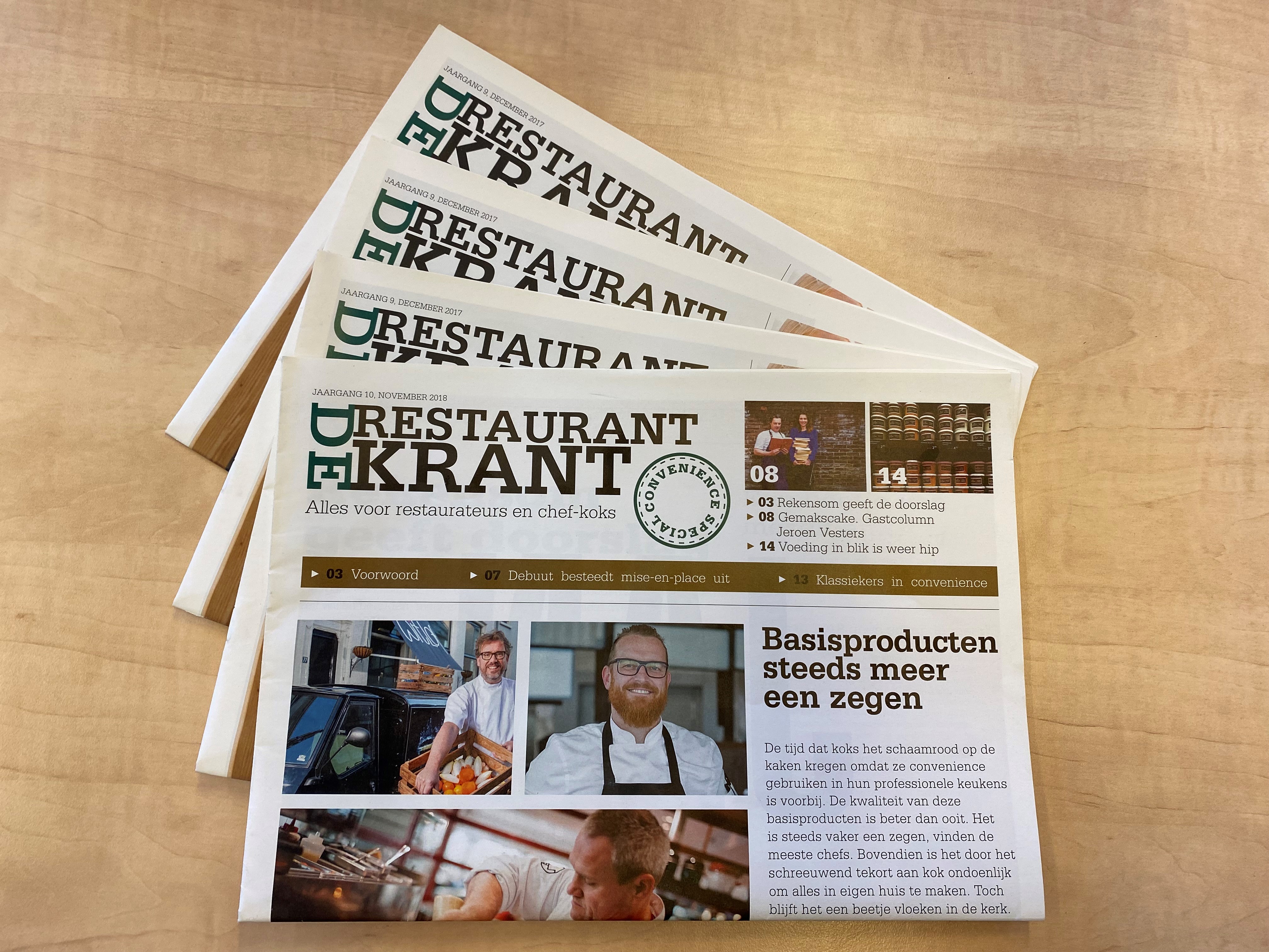 15 jaar De RestaurantKrant (2018): Chefs verdeeld over convenience
