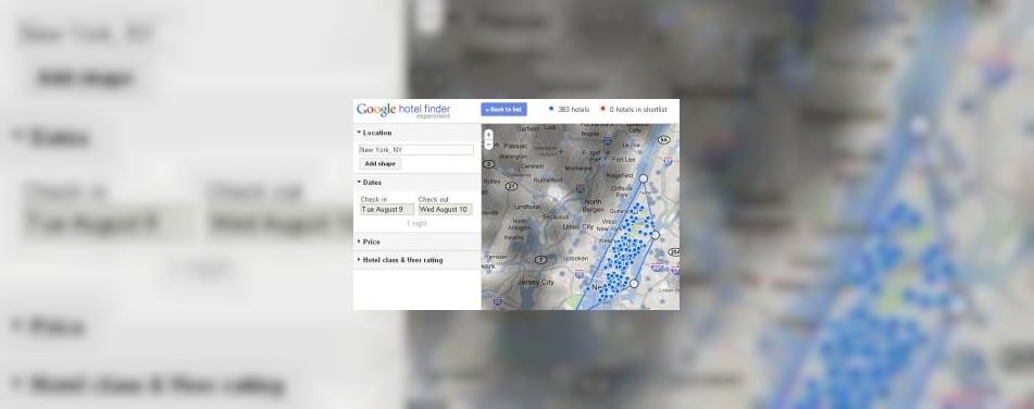 Nieuwe dienst Google: Hotelfinder