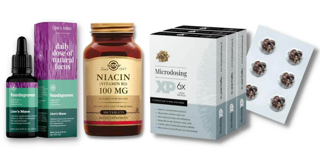 Microdose - Stamets Stack Lion's Mane Extract Premium+ Microdosing XP truffels + Niacine