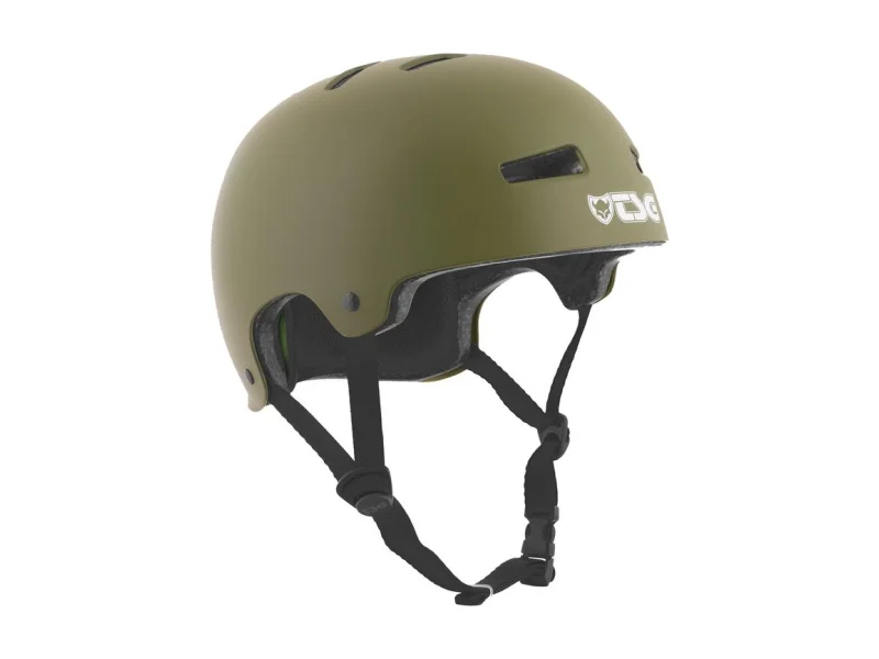 Evolution Solid Color Satin Olive - Skate Helm