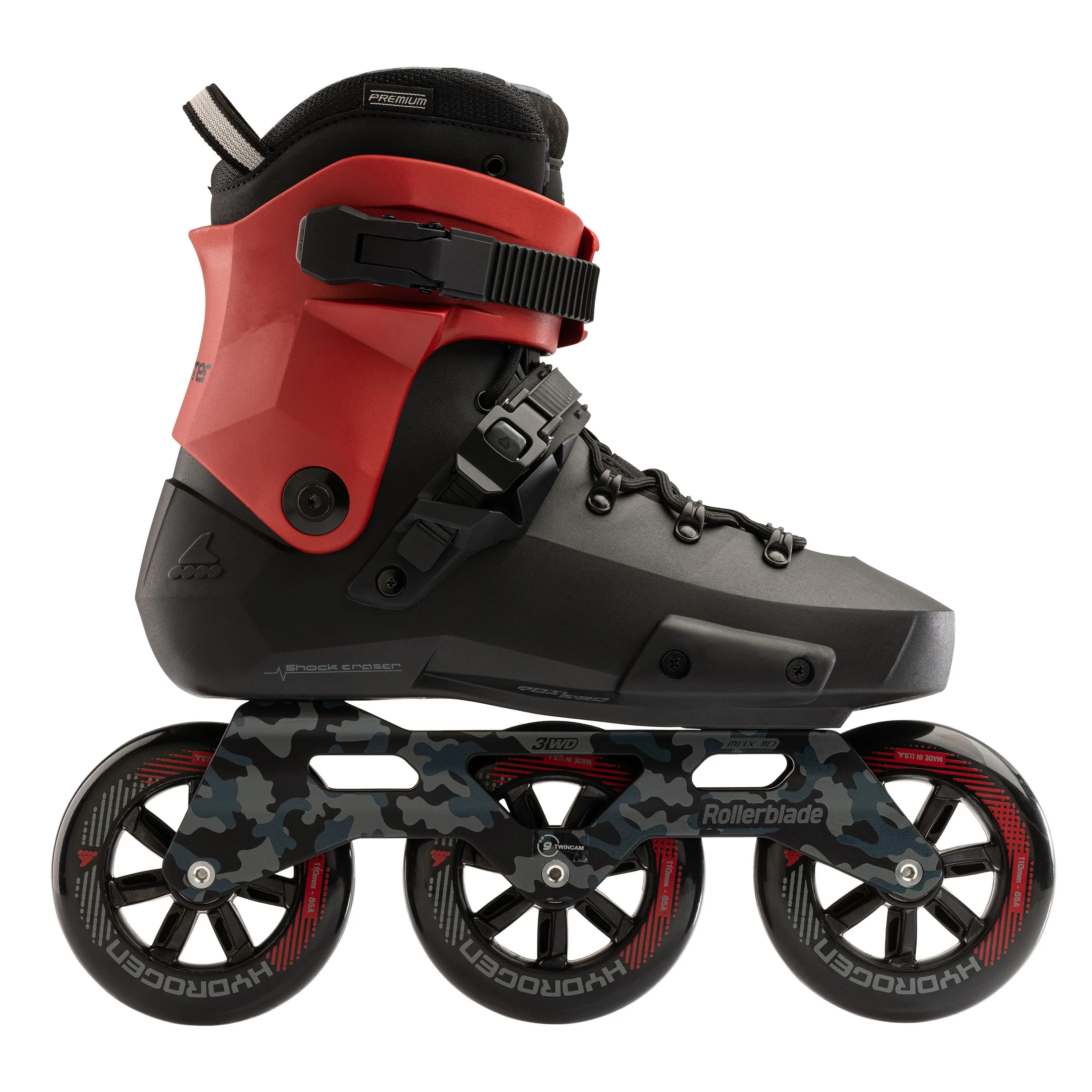 Rollerblade Twister 110 Zwart-Rood Tri Skates