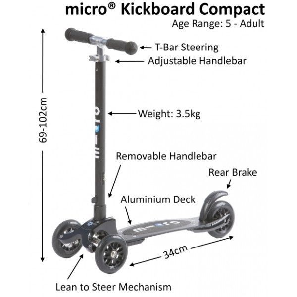 Kickboard Compact T Black - Step Complete