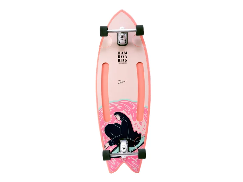 Pescadito Pink White Carving 43"- Longboard Complete