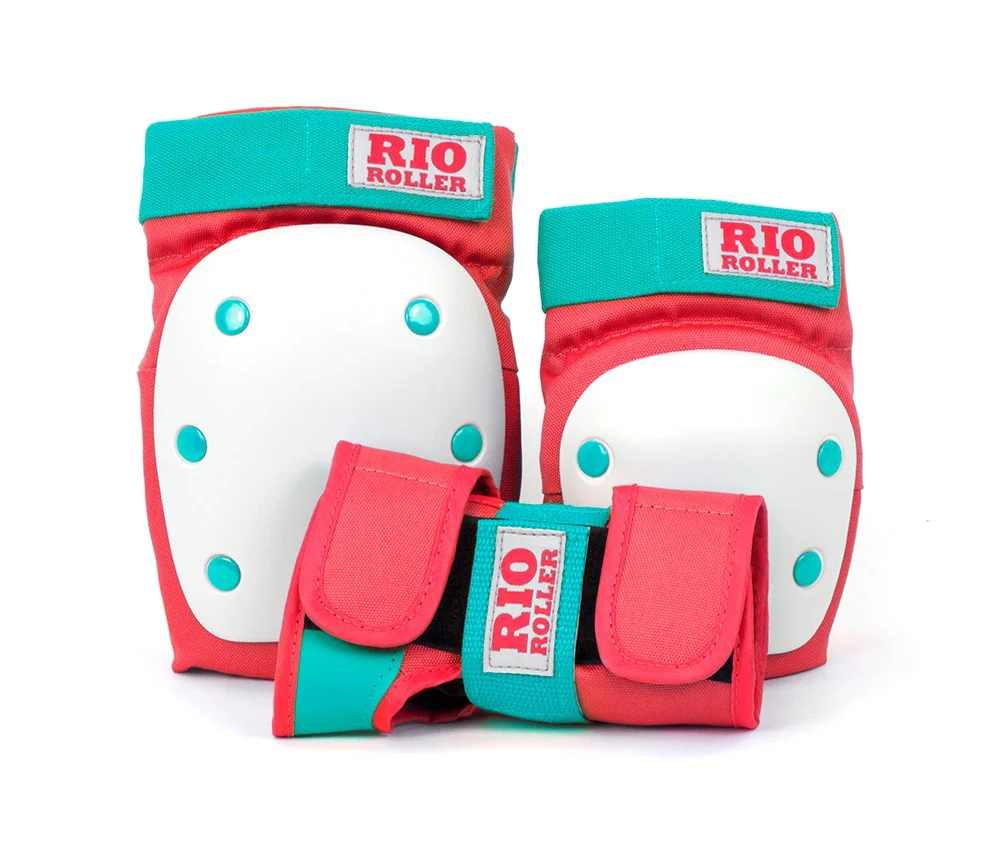 Rio Roller 3-Pack Bescherming Rood-Mint - Maat S