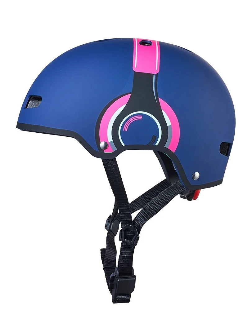 ABS Deluxe headphone Blauw Roze Helm